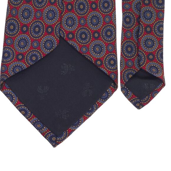 Vintage Brooks Brothers SILK Mens Tie Red Blue Geometric Medallion Pattern USA - Picture 5 of 6